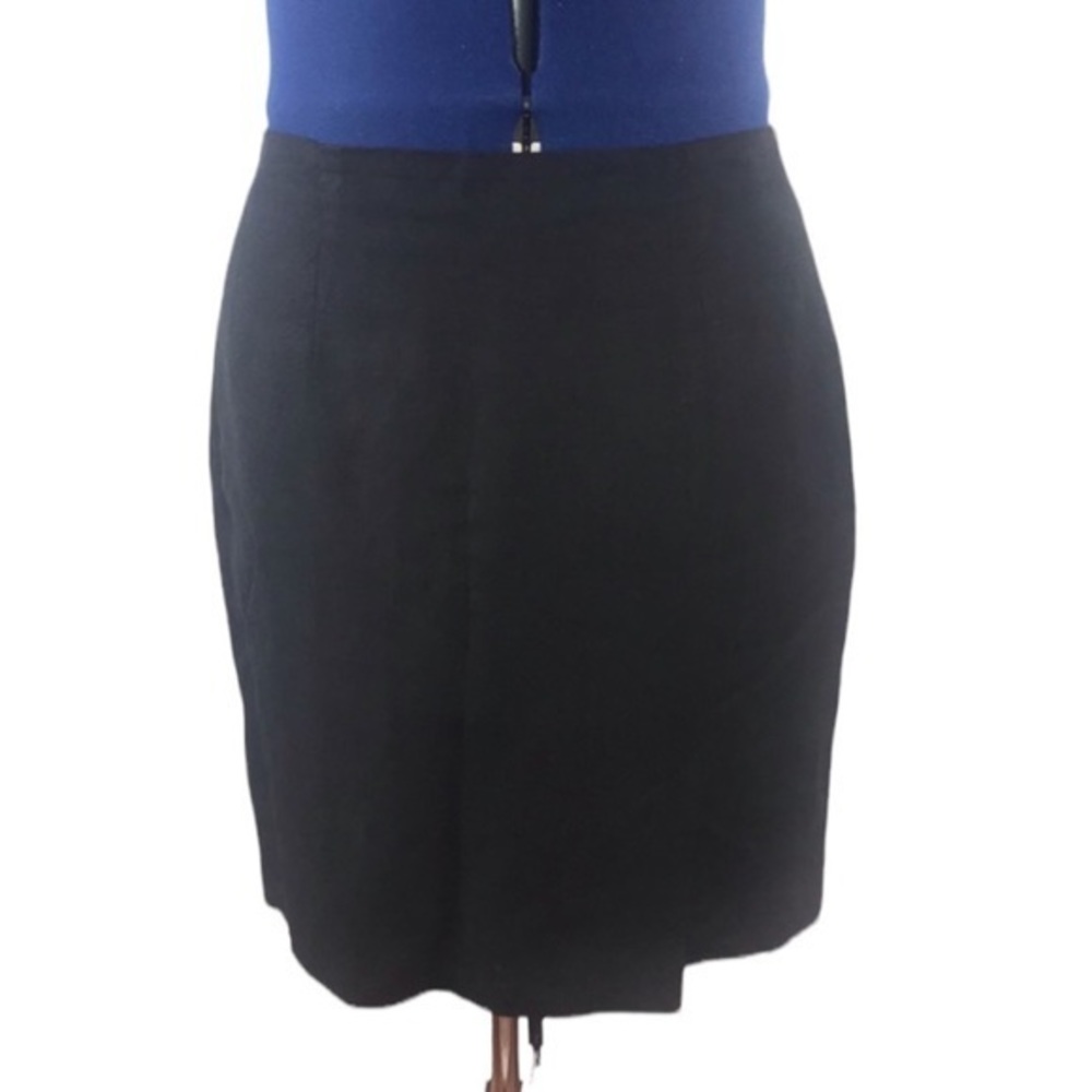 NY & Co 12 black linen blend preppy‎ classic career pencil skirt